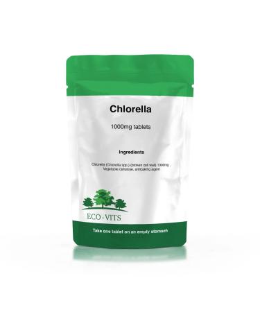 ECO-VITS CHLORELLA 1000MG 60 TABS. Recyclable Packaging. Sealed Pouch
