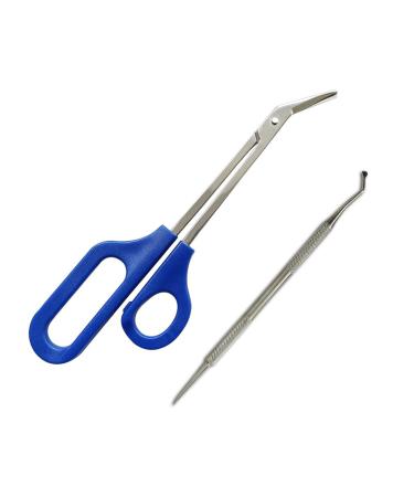 Long Handle Toenail Scissors for Adult Seniors & Easy Reach Long Handled Clipper for Thick Toe Nail with Ingrown Toenail File