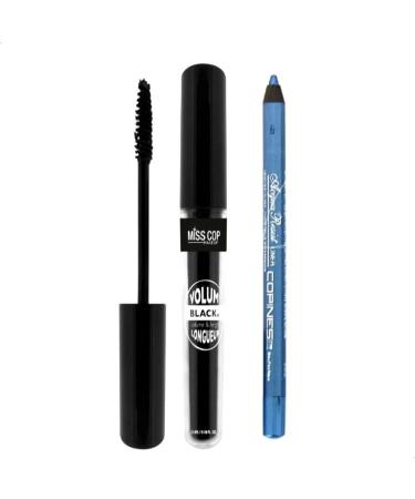 BLACK AMPLIFIED EYELASH VOLUME MASCARA KIT + OCEAN BLUE WATERPROOF PENCIL