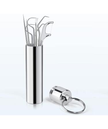 Dental Floss Picks & Stainless Steel Toothpick Set for Oral Hygiene Travel - Reusable Teeth Cleaning Tools (1 Set) - Buy Online on GoSupps.com