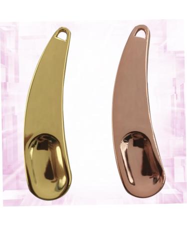 Ipetboom 2 in 1 Makeup Spoon Beauty Scoop Zinc Alloy Facial Cosmetic Spoon Facial Mask Tool Stick Portable For Women 55x1cm Golden - Buy Online on GoSupps.com