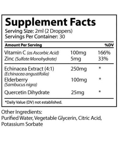 GoldN 5-in-1 Immune Support Drops | Vitamin C Quercetin Elderberry Zinc Echinacea | No Artificial Ingredients | Non-GMO Gluten-Free | 2oz (60ml) | 1-Month Supply - Buy Online on GoSupps.com