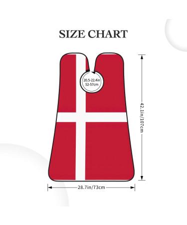 Danish Flag Print Beard Bib Apron - Men's Beard Hair Catcher for Shaving & Trimming - Black Beard Cape Cloth - Buy Online on GoSupps.com