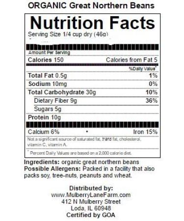 Organic Great Northern Beans 5 lbs - Non-GMO, Dried Bulk Beans from USA - Buy Online on GoSupps.com