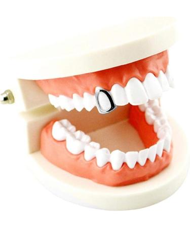 Shop Silver Single Teeth Hip Hop Grill - Perfect Costume Party Jewelry Accessory - Buy Online on GoSupps.com