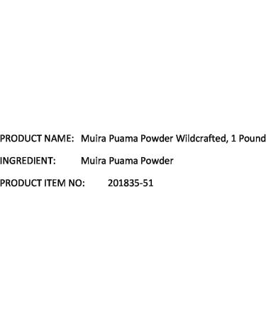 Starwest Botanicals Muira Puama Powder Wildcrafted - 1 lb | Pure Herbal Supplement - Buy Online on GoSupps.com