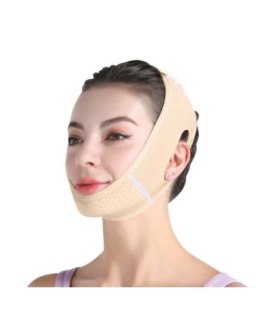 Chin Strap for Women - Double Chin Reducer & V Line Face Lifting Mask | Soft Slimming Face Belt (Skin Color - Buy Online on GoSupps.com
