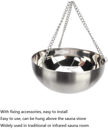 Fdit 20cm Stainless Steel Sauna Aromatherapy Bowl - Essential Oil Holder & Room Accessories for Ultimate Sauna Experience - Buy Online on GoSupps.com