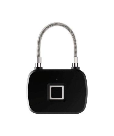 Fingerprint Padlock Smart Keyless Lock for Locker Backpack Suitcase Travel Luggage Cabinet Drawer Indoor School Locker Lock (Black)