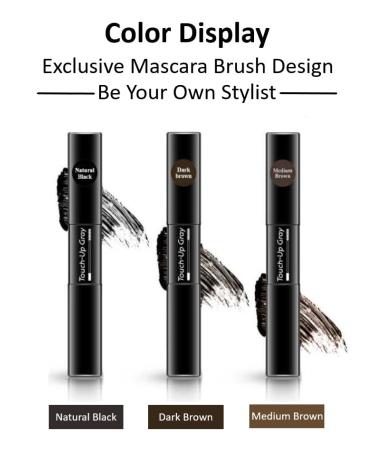 Instant Root Touch-Up for Men & Women - 100% Gray Coverage Water & Sweat-Resistant Travel-Friendly 2-in-1 Mascara Brush & Pen Salon-Quality Results - Natural Black 7 mL - Buy Online on GoSupps.com