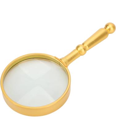 Magnifying Glass 6X Retro Gold Optical Full Metal 75mm Reading Magnifying Glass for Elderly People Microscope - Buy Online on GoSupps.com
