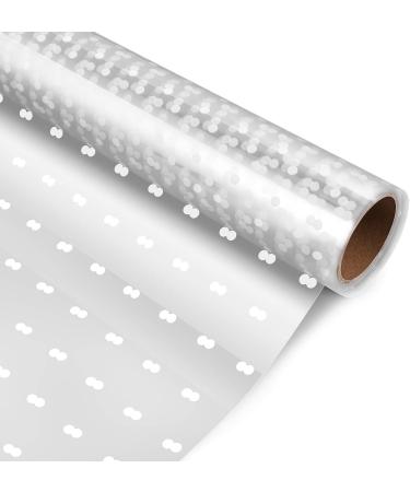 STOBOK Cellophane Wrap Roll - 32 x 100' White Dot Florist Paper for Flowers | 3 Mil Thick Gift Wrapping Film - Buy Online on GoSupps.com