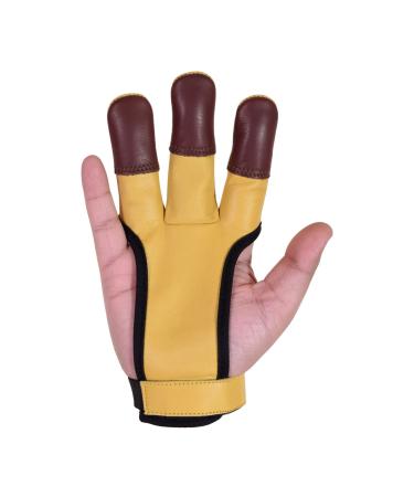 Genuine Leather Archery Gloves Tan - Handmade Archery Three Fingers Tabs Protected Design Arrow Guard for Hunting Shooting - Hunting Accessories for Men Women Beginners (Small , Medium and Large) - Buy Online on GoSupps.com