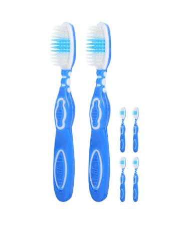Beavorty 6 pieces manual soft toothbrush Big head with soft bristles toothed toothbrush for home travel prison