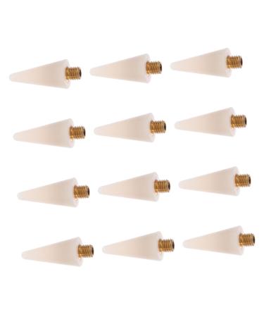 DOITOOL 12pcs Point Drilling Pen Wax Head Wax Replacement Tips Rhinestone Kit for Teeth Jewlery Wax Picker Small Mirrors for Crafts Transparent Glasses Case Jewelry White Nail Dot Pen