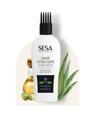 Sesa Ayurvedic Hair Vitaliser for Men - Hair Growth Formula with Comb Applicator - 100ml - Buy Online on GoSupps.com