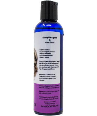 Lick Cookies and Cream Edible Massage Oil - Vitamin E & Sweet Almond Oil Non-Sticky for Relaxing Full Body Massages - 4 oz | International Shipping Available - Buy Online on GoSupps.com
