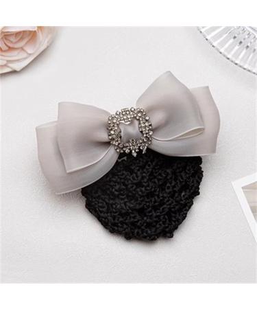 Women Bun Net Women's Work Plate Headdress Hair Accessories(Grey Style 2)