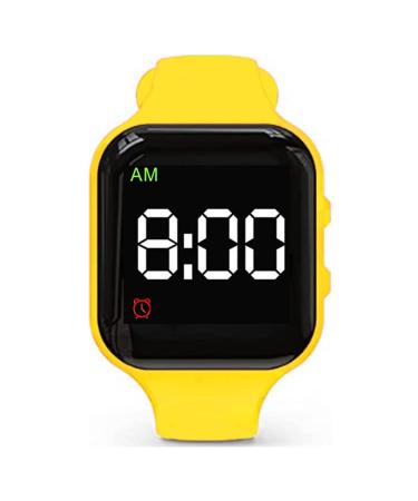 15 Alarm Vibrating Reminder Watch for Waterproof Medical Vibration Reminder Watches (Yellow) Yellow Square