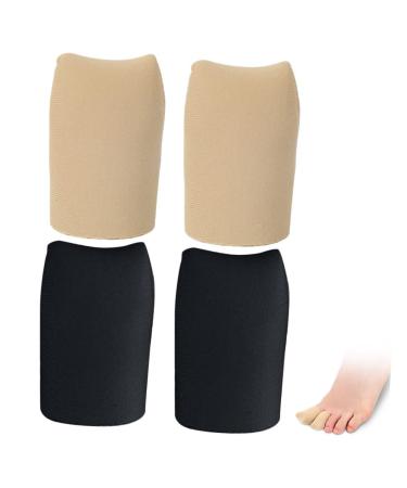Healvian 2 Pairs Hand Toe Protector Silicone Toe Sleeves Silicone Gel Sleeve Protectors Toe Caps Protector Tube Toe Protectors Fabric Toe Sleeves Flexible Toe Sleeves Top Cover Toes Nylon As Shown 4x2.7cm