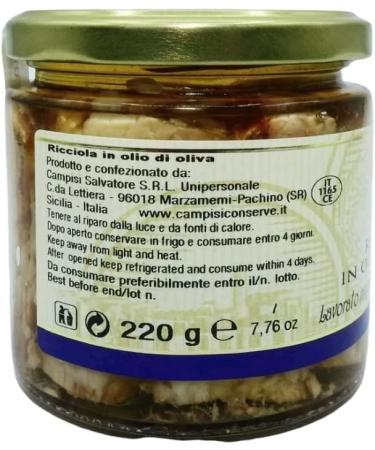 SICILY BEDDA CAPACI High Quality Sicilian Ricciola in Olive Oil 220ggg - Buy Online on GoSupps.com