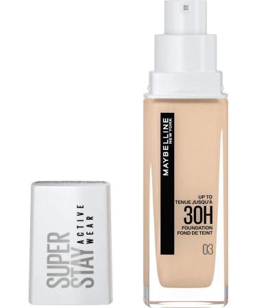 Maybelline New York waterproof make-up foundation with high opacity long-lasting facial make-up Super Stay Active Wear color: No. 3 True Ivory (Hell) 1 x 30 ml - Buy Online on GoSupps.com