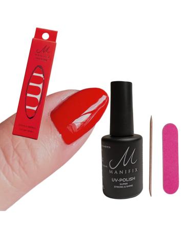 UV gel foils Manifix Starterset YES I am Red + UV-Polish Geln gel yourself with nail films UV gel nail sticker winner Swiss Beauty Innovation Award 2021 vegan eco animal test-free