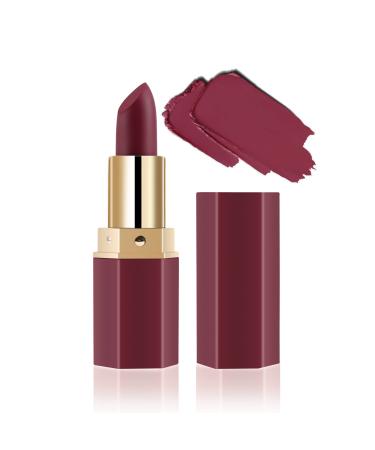 Boobeen Matte Lipstick Velvet Smooth Lip Stick with Rich Color Nude Lip Stain Long Lasting Waterproof Matte Nude Lip Makeup for Women Girls  Non-Stick Cup Soft Satin Finish C-06
