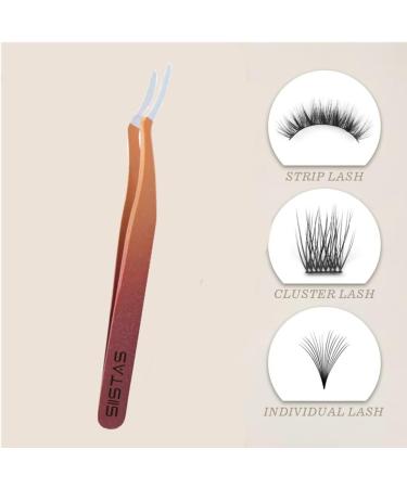 Lash Applicator Tool Stainless Steel Cluster Lash Tweezers - Curved DIY Tweezers for False Lashes, Cluster Lash Application and Removal (Gradient) - Buy Online on GoSupps.com