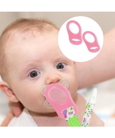 Lmyzcbzl Silicone Dummy Clips Adapter - 2 Pcs Pink Button Ring Pacifier Clip Adapter - Buy Online on GoSupps.com