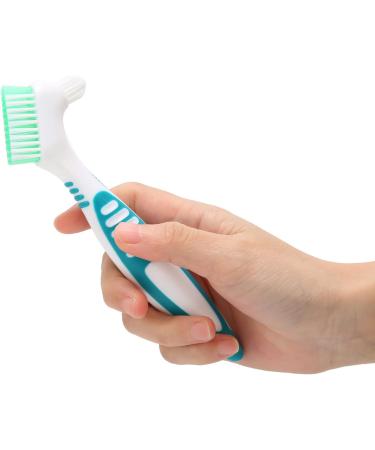 Denture Brush with Multi-Layered Soft Bristles - Effective Plaque & Bacteria Removal - Prevent Dental Calculus - Safe & Nontoxic Dental Cleaner - Buy Online on GoSupps.com
