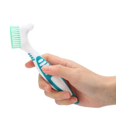 ZJchao Plaque Removal Effective Cleaning Prevent Calculus Denture Brush Long Service Life Denture Cleaning Brush for Surface Cleaning Denture Service Life Extension
