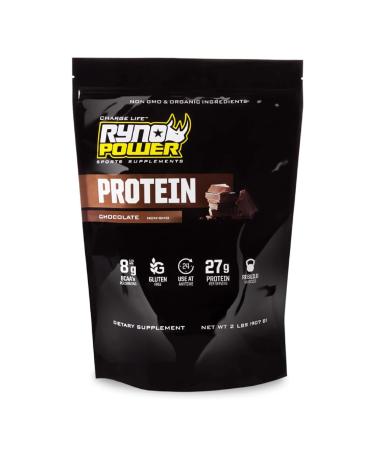 Ryno Power All Natural Whey Protein 2lb (20 Servings) 'Chocolate' - 100% Whey Protein Blend & No Fillers - Non GMO