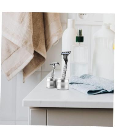 Healeeved 2-Piece Shaver Holder - Stylish Desktop Razor Rack & Shaving Brush Organizer - Buy Online on GoSupps.com