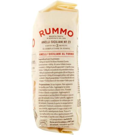  Italian Gourmet E.R. Rummo Anelli siciliani N 23 Pasta Lenta Lavorazione Lot de 5 p tes base de semoule de bl dur dessin en bronze 500 g + Italian Gourmet polpa 400 g - Buy Online on GoSupps.com