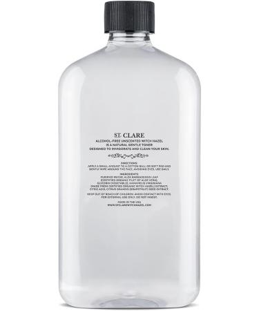 St Clare Organic Witch Hazel Facial Toner - Alcohol-Free & Fragrance-Free 16oz - Buy Online on GoSupps.com