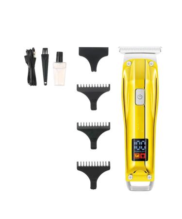 Hair Clippers Oil Head Electric Pusher Scissors Carving Barber LCD Digital Display Electric Pusher Hair Clipper Gold