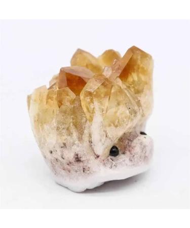 1pc 4cm-6cm Natural Mini Sized Citrine Hedgehog Crystal Stone Gift for Decoration Suitable for Home Crystals Stone Mineral Specimen - Buy Online on GoSupps.com