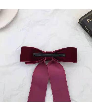 JIHUOO Velvet Hair Bow Clips - Set of 2 Red Hair Accessories for Women & Girls | Stylish & Trendy Hair Clips - Buy Online on GoSupps.com