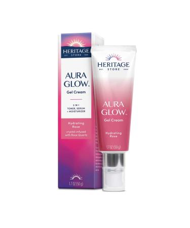 Heritage Store Aura Glow Gel Cream Hydrating Rose 1.7 oz (50 g)