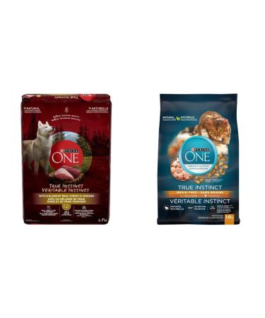 Purina ONE Smartblend True Instinct Natural Dry Dog Food Turkey & Venison 6.8 kg + True Instinct Grain Free Natural Dry Cat Food with Real Ocean Whitefish 1.45 kg