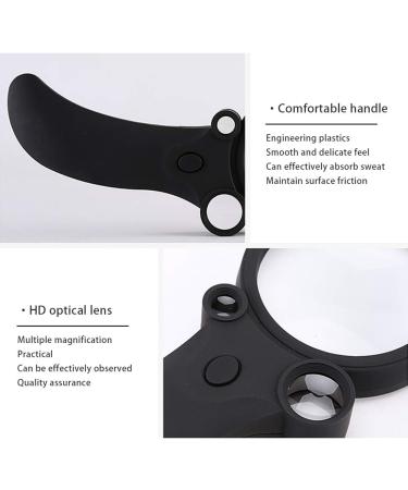 Magnifying Glass 90mm Large-Area Handheld with 5 LED Lights 2.5X 4.5X 25X 55X Magnification Perfect Low Vision Aids Ultra-Light Portable Scanning and Reading Tools for The Elderly - Buy Online on GoSupps.com