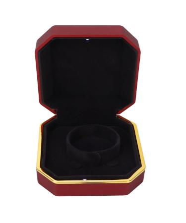 LED Bracelet Box Jewelry Display Case Portable for Proposal for Engagement for Wedding(red)