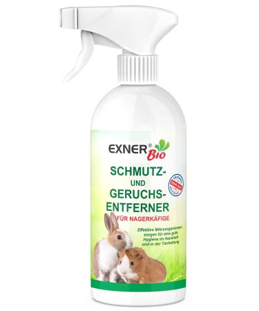 Exner Bio Odour & Dirt Remover for Rodent Cages - With Microorganisms Against Droppings Urine and Pet Odours 100% Natural & Gentle - 500 ml Spray Bottle - Buy Online on GoSupps.com