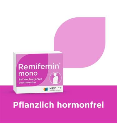Remifemin Mono 60 Tablets - Hormone-Free Relief for Menopause Symptoms - 1 Pack of 60 Vegetable Capsules - International Shipping Available - Buy Online on GoSupps.com