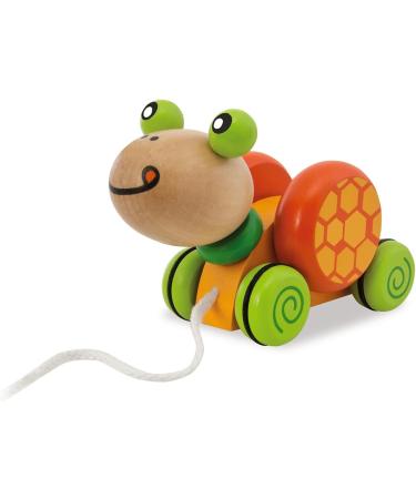 Eichhorn Pull-Along Turtle - 15cm FSC Certified Birch Wood Toy | International Shipping Available - Buy Online on GoSupps.com