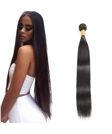 Straight Human Hair Bundles 1Bundle 24 Inch Single Bundle Brazilian Virgin Straight Hair Single Bundle Straight Bundles Weave Hair Human Bundles For Black Woman Single 24 Straight Hair