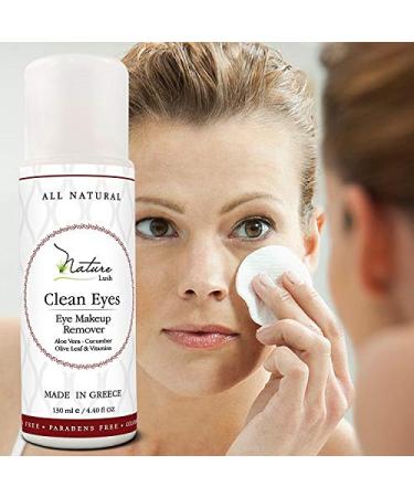 Nature Lush Natural Eye & Face Makeup Remover - Oil Free, Non-Irritating Formula - Rich in Vitamins - Chemical-Free - 4.4 oz - Made in Greece - Buy Online on GoSupps.com