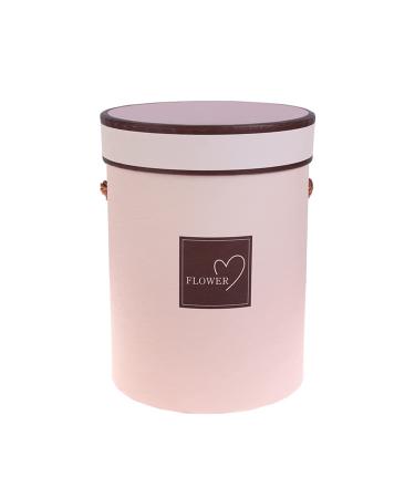 Candy Box 165 * 120mm Round Flower Paper Boxes Lid Hug Bucket Florist Gift Packaging Box Gift Candy Bar Boxes Party Wedding Supply (Color : Red 165x120mm) (Size : Light Pink 180x135mm)