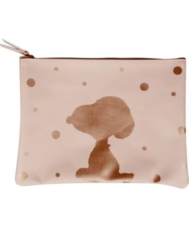 Capelli New York Peanuts Cosmetic Bag Snoopy Gold Print Pink